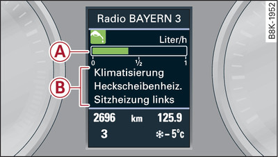 Kombiinstrument: Zusatzverbraucher